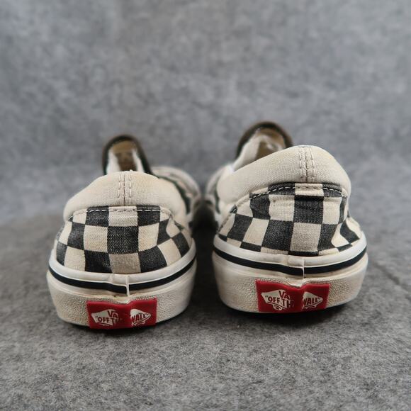 Vans Shoes Womens 7 Classic Slip On Sneakers Casual Checkered Skate White Black - Picture 5 of 12